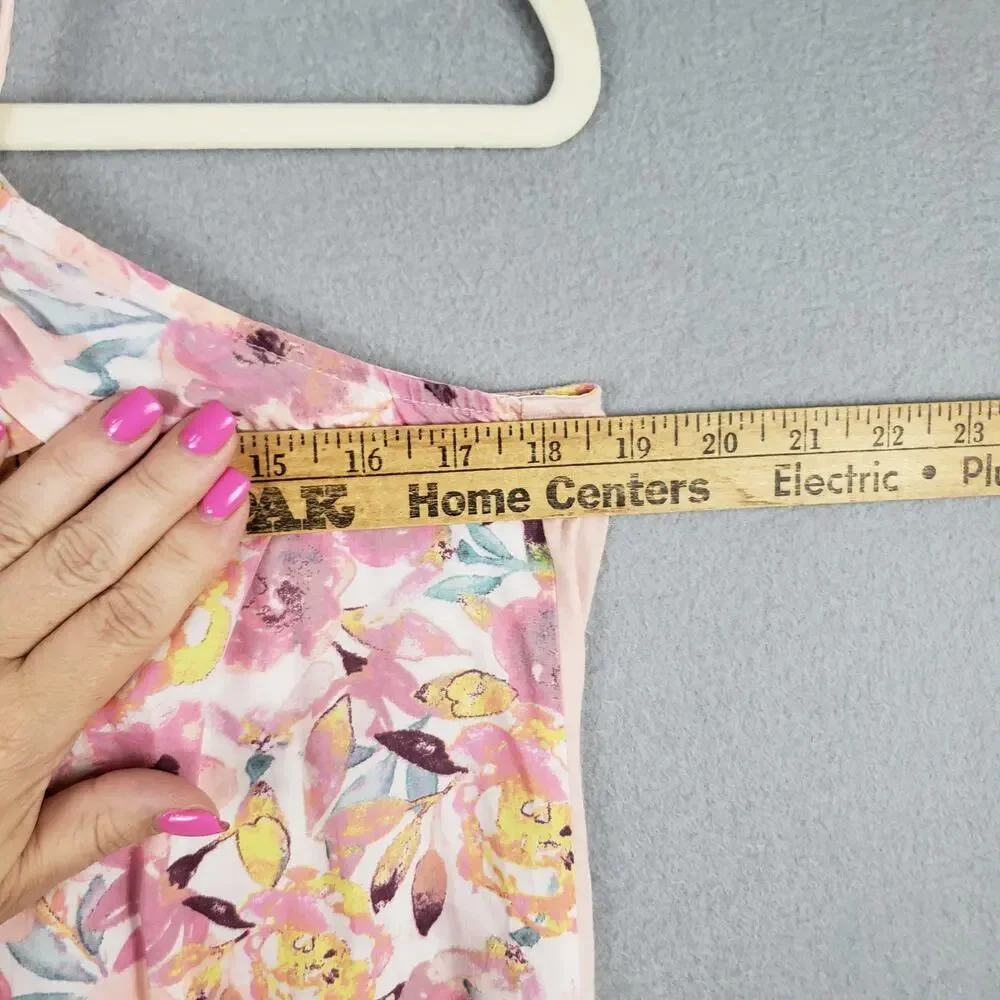 Gilligan & O'Malley Women's XS High Neck Sleepwear‎ Tank Top Pink Floral Pajama